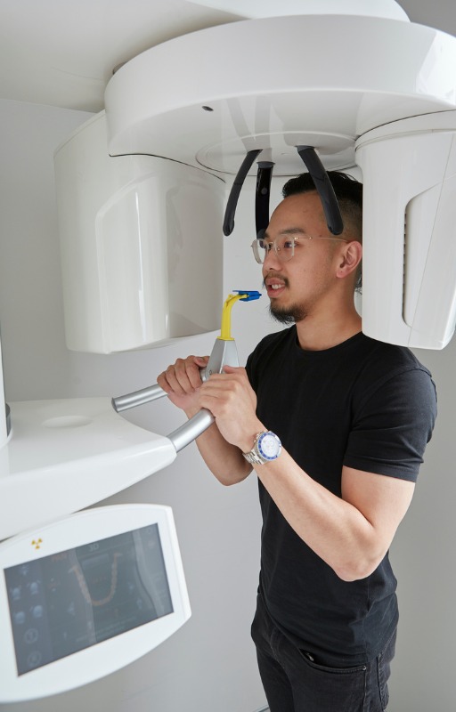 Getting An X Ray Before His Invisalign Treatment In Mascot, Sydney In Delight Dental Spa